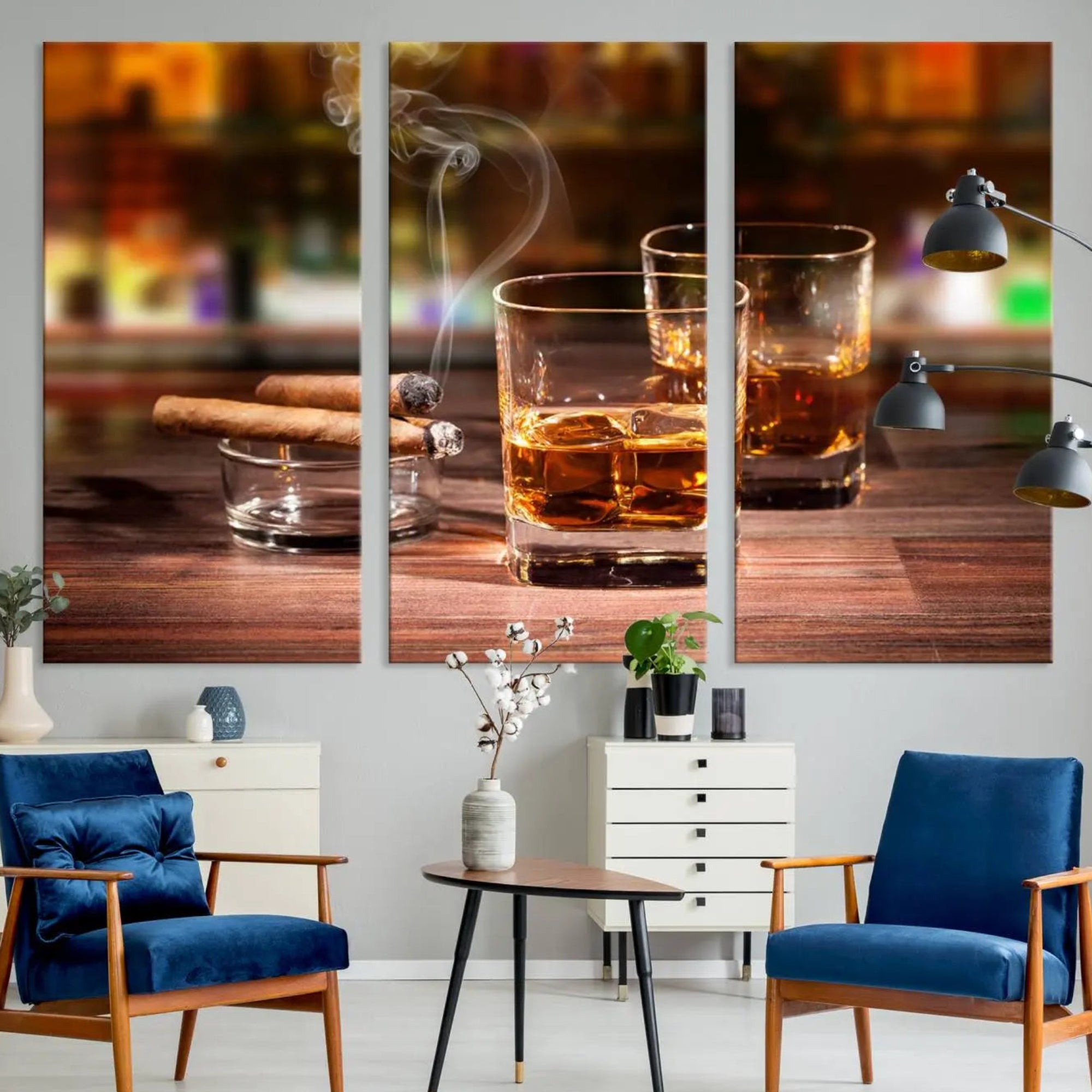 19118-MGV-CV-36X24-Whiskey Cuban Cigars Canvas Print