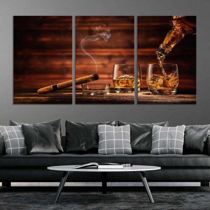 A 3-panel canvas wall art, ready to hang, perfect for your space.