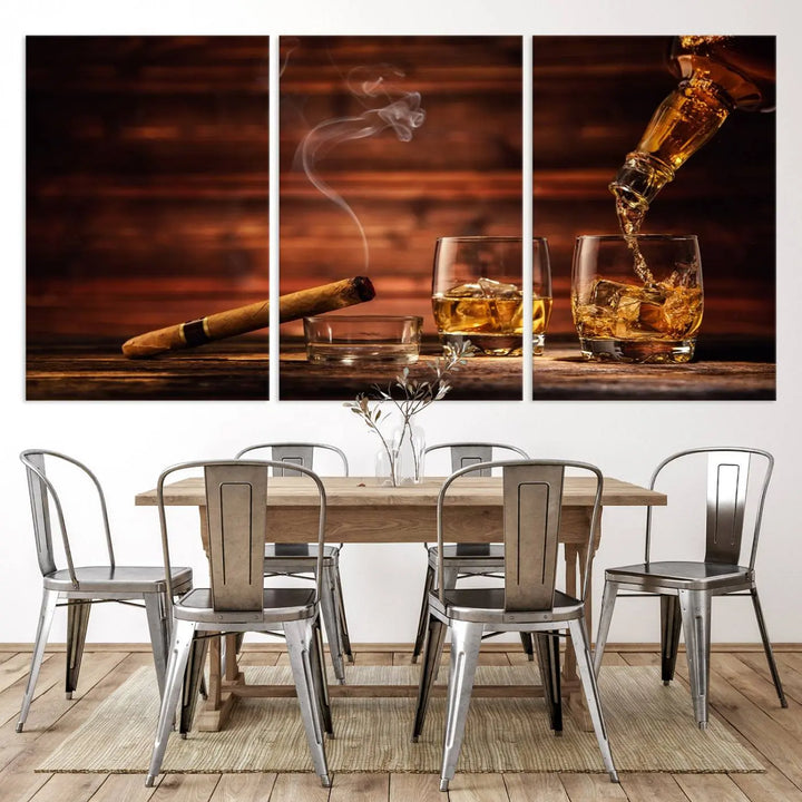 A 3-panel canvas wall art, ready to hang, perfect for your space.