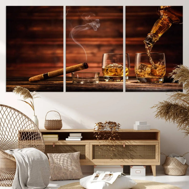 A 3-panel canvas wall art, ready to hang, perfect for your space.