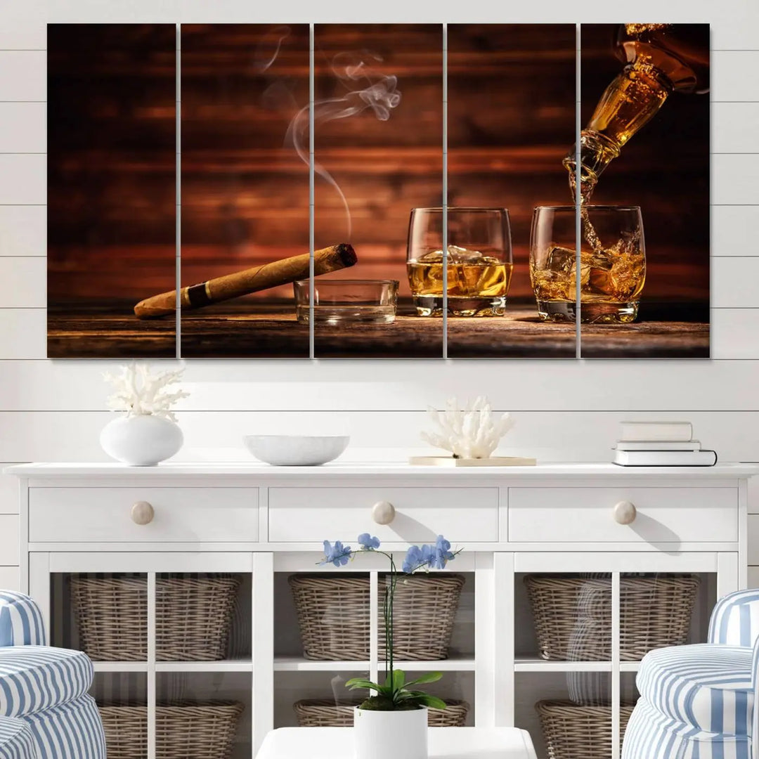 A 3-panel canvas wall art, ready to hang, perfect for your space.