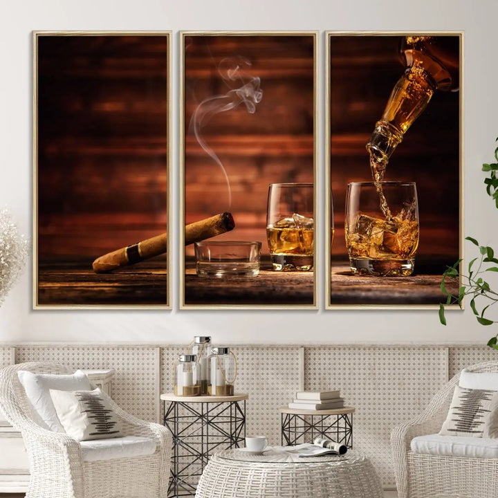 A 3-panel canvas wall art, ready to hang, perfect for your space.