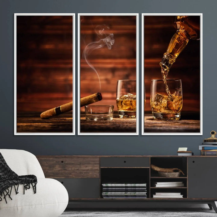 A 3-panel canvas wall art, ready to hang, perfect for your space.
