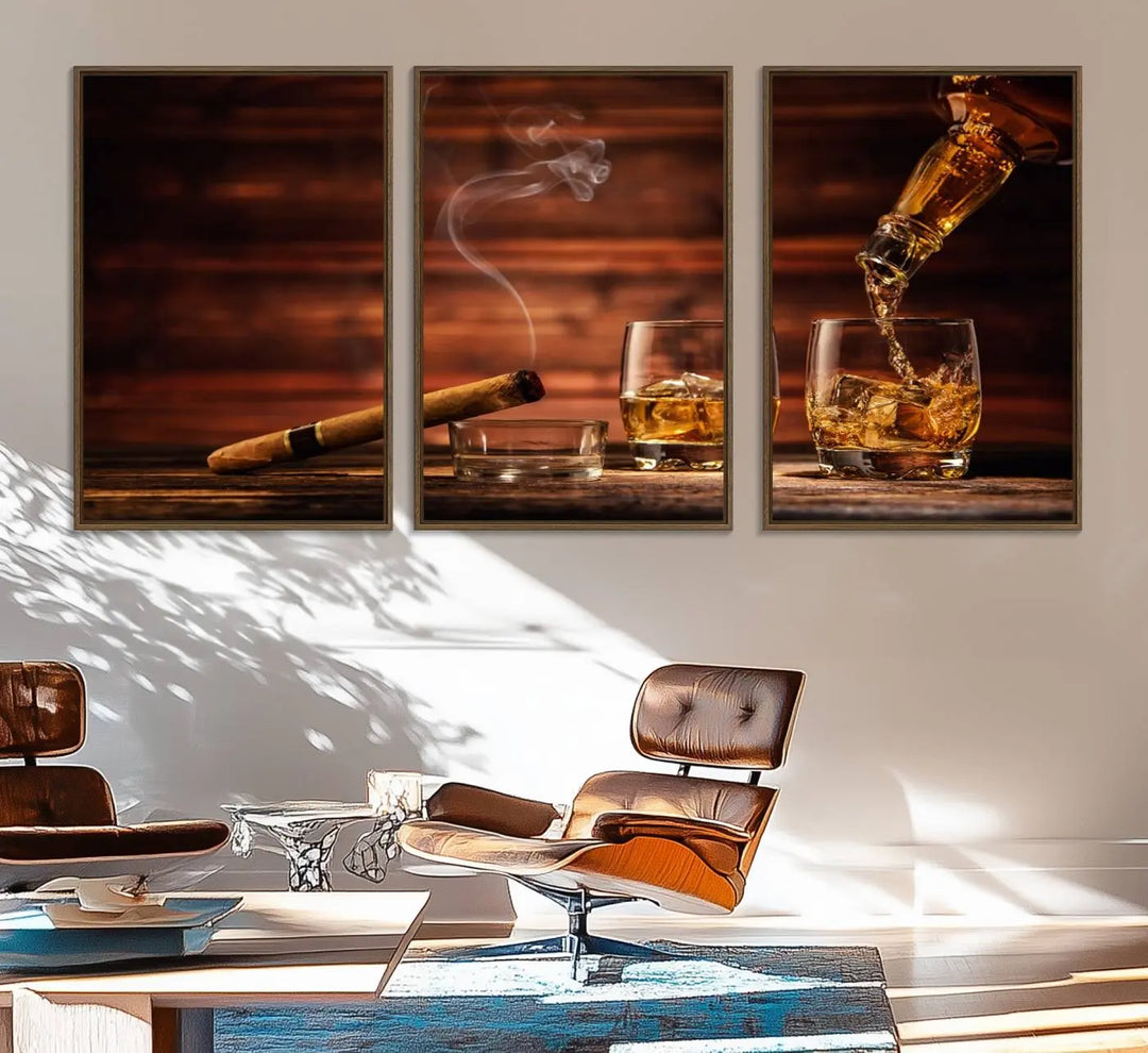 A 3-panel canvas wall art, ready to hang, perfect for your space.