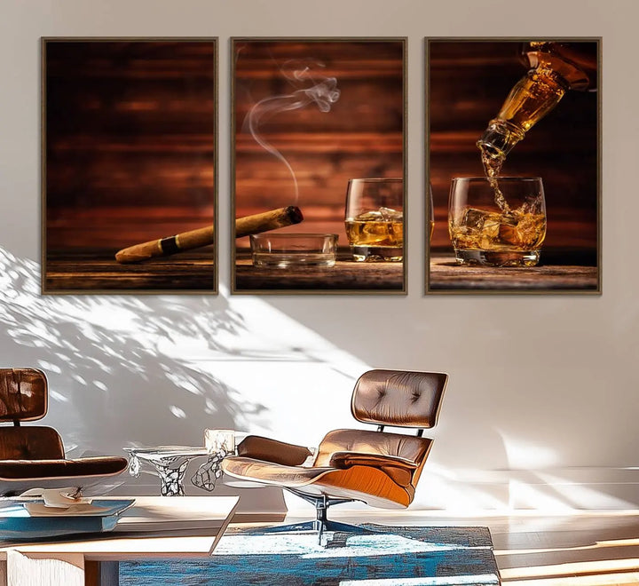A 3-panel canvas wall art, ready to hang, perfect for your space.