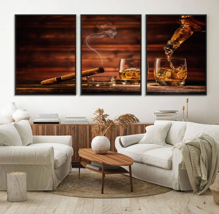 A 3-panel canvas wall art, ready to hang, perfect for your space.
