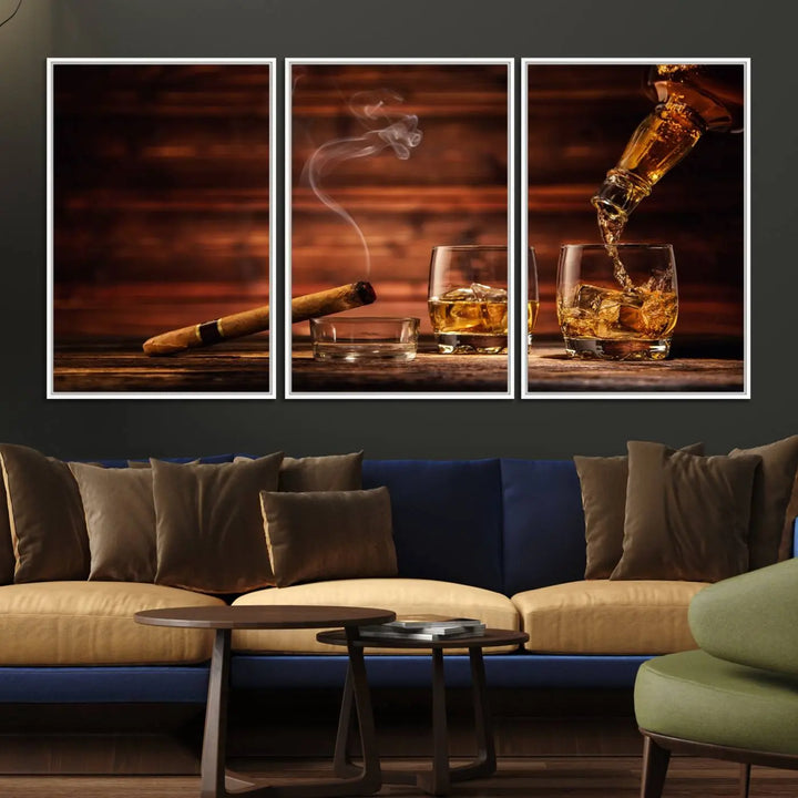 A 3-panel canvas wall art, ready to hang, perfect for your space.