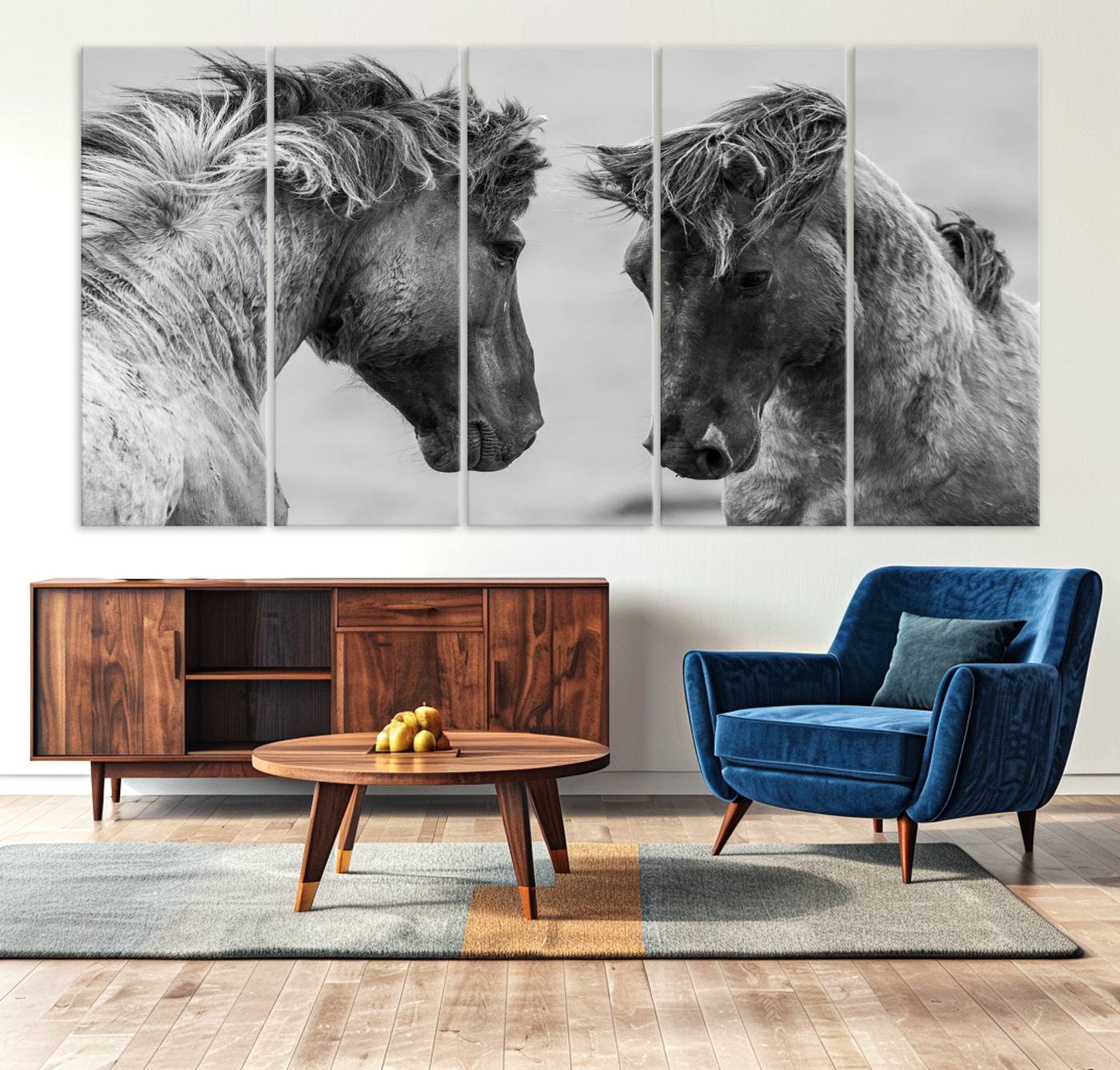 48234-MGV-CV-36X24-White Horses Wall Art Canvas Print