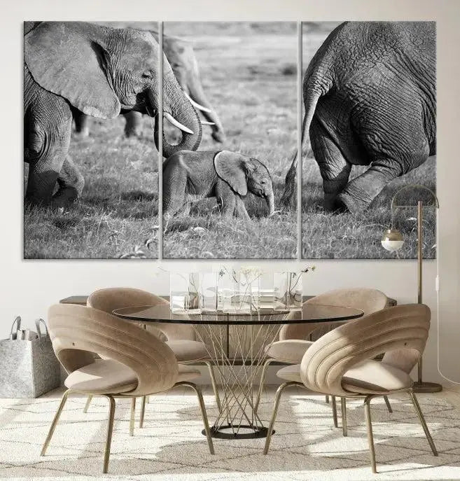 Wild Elephant Wall Art Canvas Print 