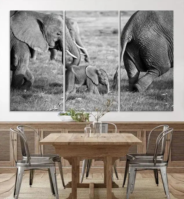 Wild Elephant Wall Art Canvas Print 