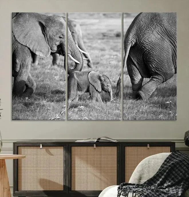 Wild Elephant Wall Art Canvas Print 