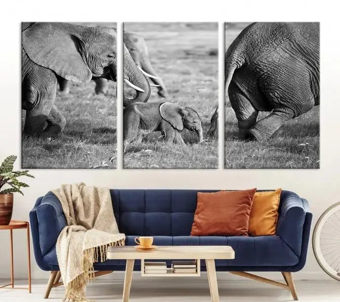 Wild Elephant Wall Art Canvas Print 