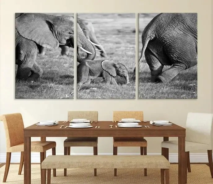 Wild Elephant Wall Art Canvas Print 