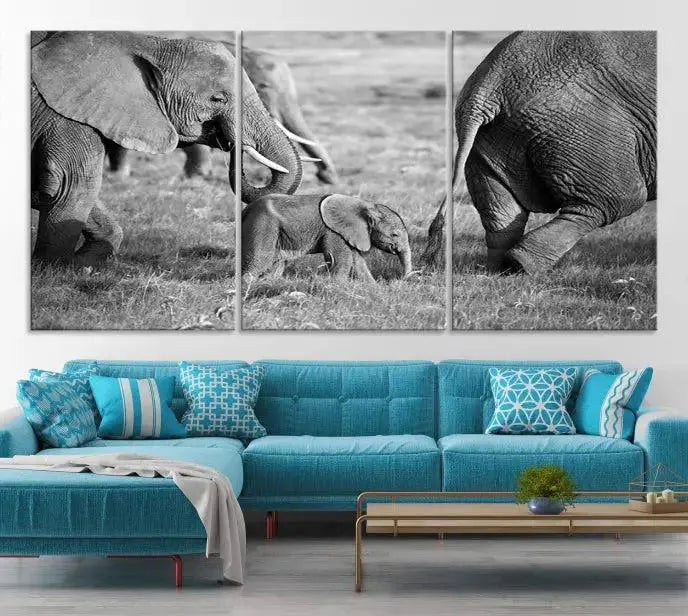 Wild Elephant Wall Art Canvas Print 