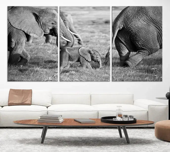 Wild Elephant Wall Art Canvas Print 