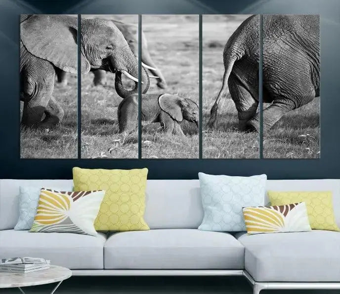 Wild Elephant Wall Art Canvas Print 