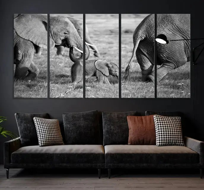 Wild Elephant Wall Art Canvas Print 