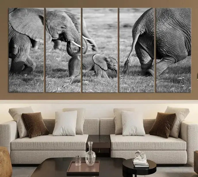 Wild Elephant Wall Art Canvas Print 