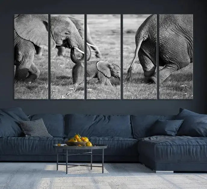 Wild Elephant Wall Art Canvas Print 