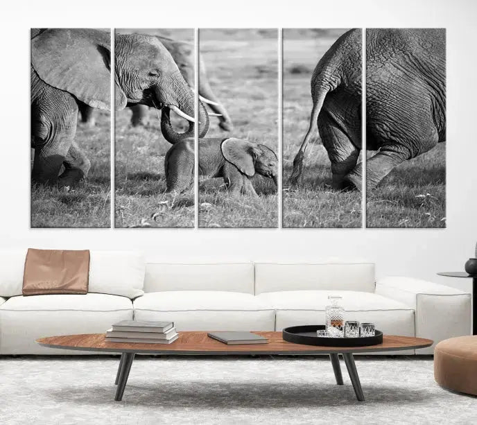 Wild Elephant Wall Art Canvas Print 