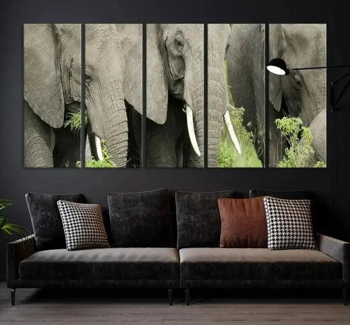 Wild Elephant Wall Art Canvas Print