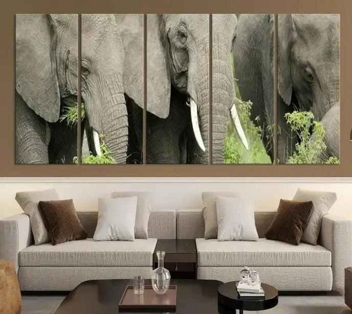 Wild Elephant Wall Art Canvas Print