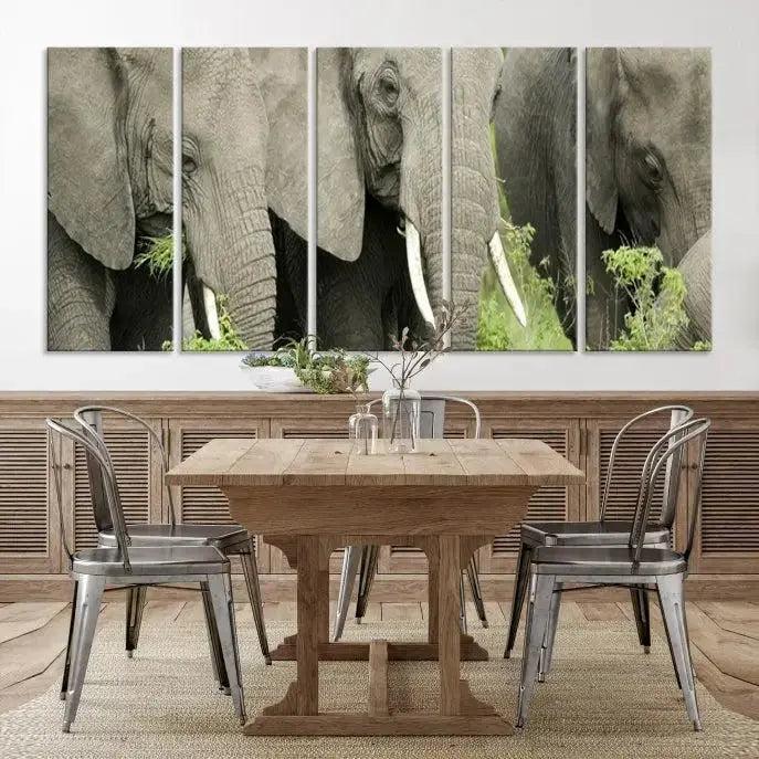 Wild Elephant Wall Art Canvas Print