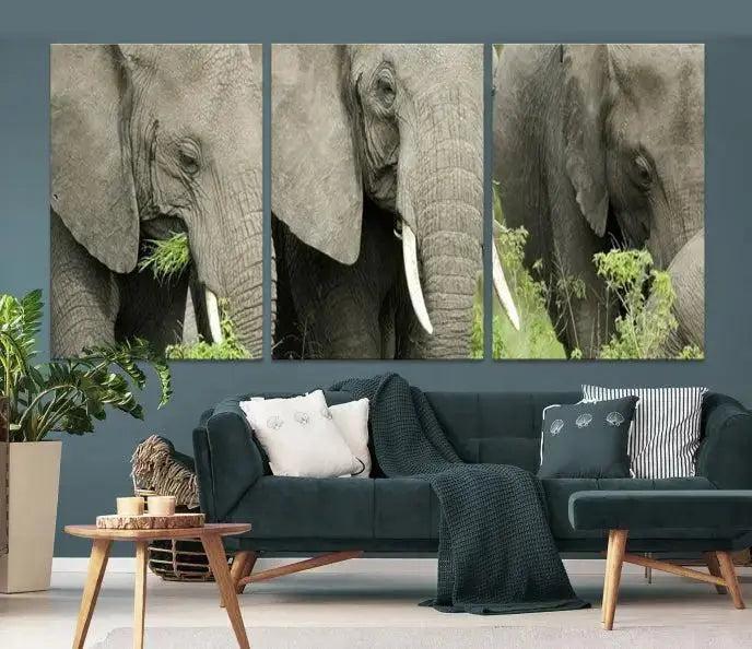 Wild Elephant Wall Art Canvas Print