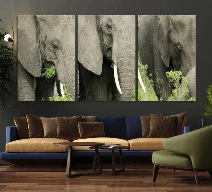 Wild Elephant Wall Art Canvas Print