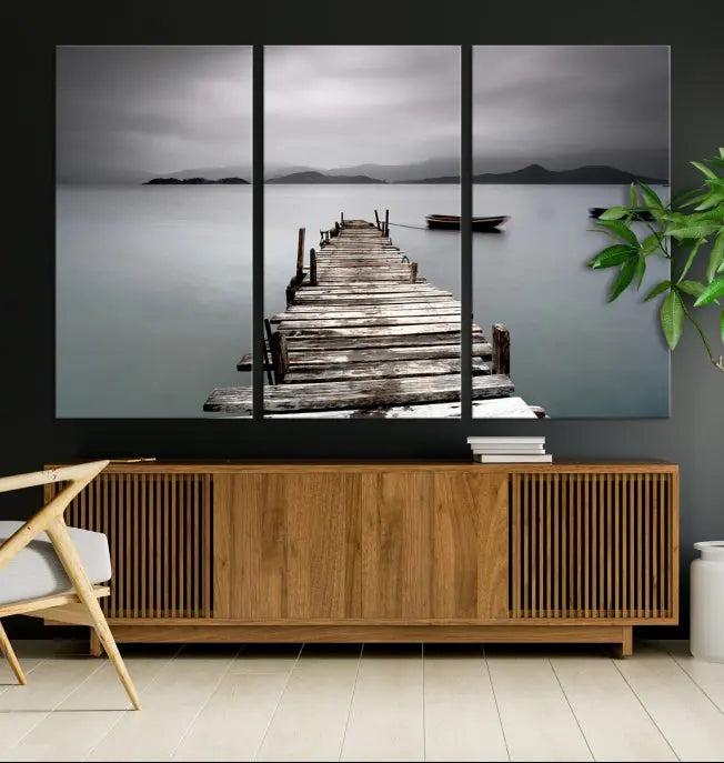 Wood Pier Wall Art Canvas Print 