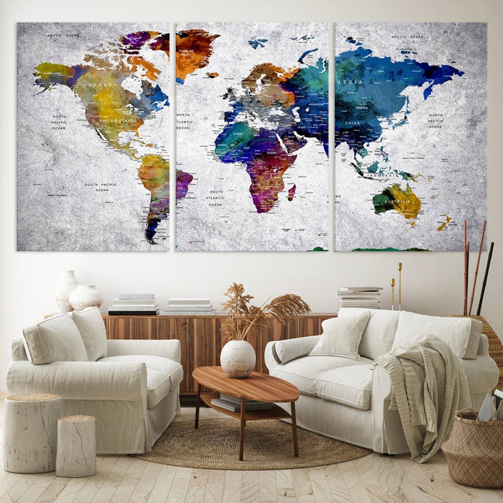 73670-MGV-CV-36X24-World Map Art Canvas Print