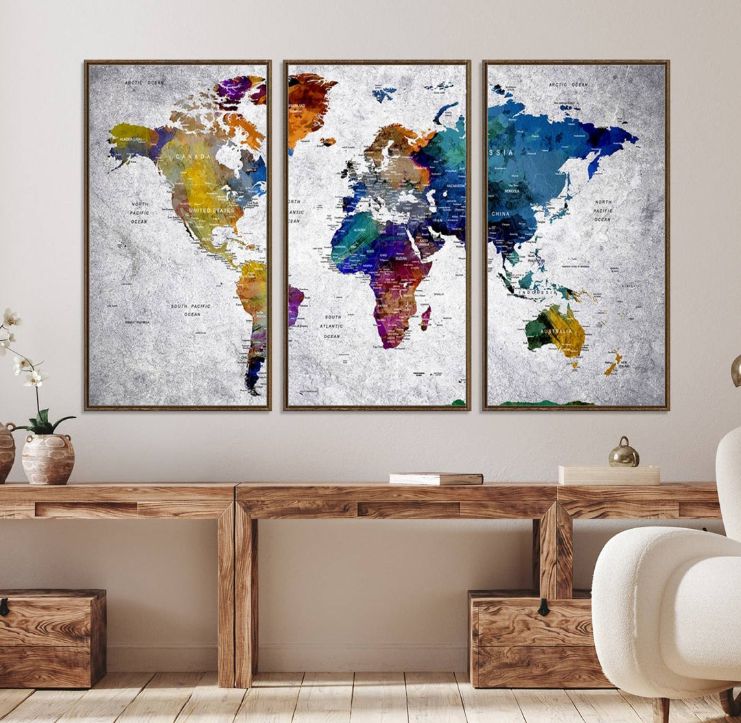 73670-MGV-CV-36X24-World Map Art Canvas Print