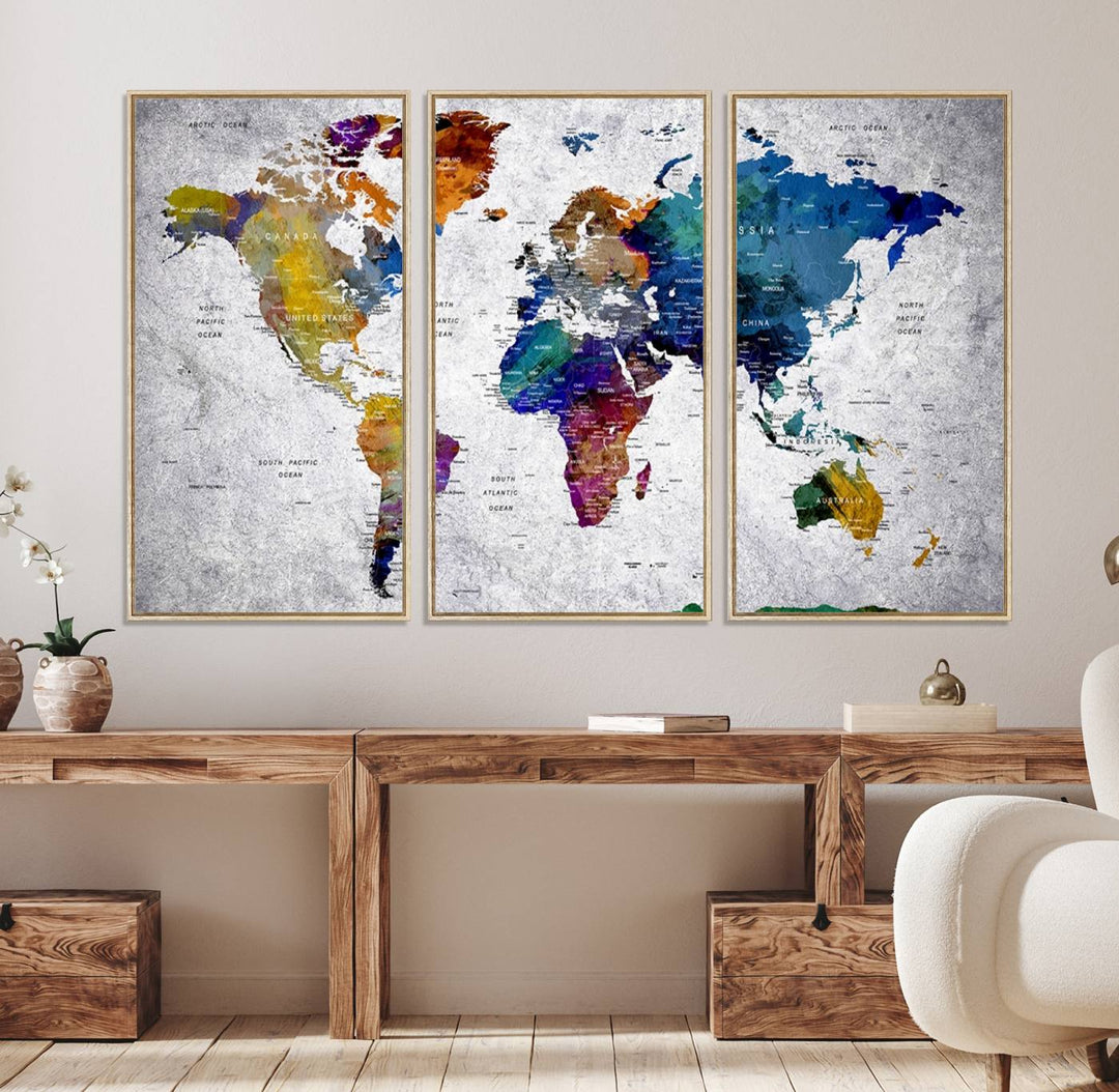 73670-MGV-CV-36X24-World Map Art Canvas Print