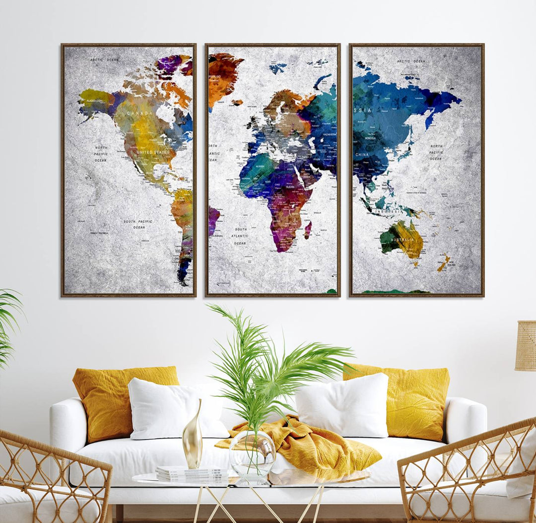 73670-MGV-CV-36X24-World Map Art Canvas Print