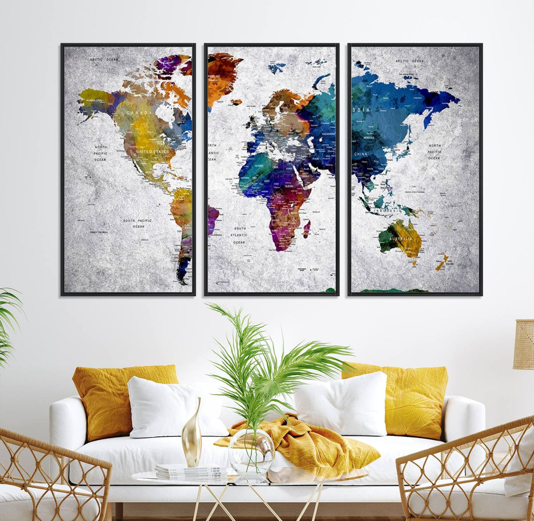 73670-MGV-CV-36X24-World Map Art Canvas Print