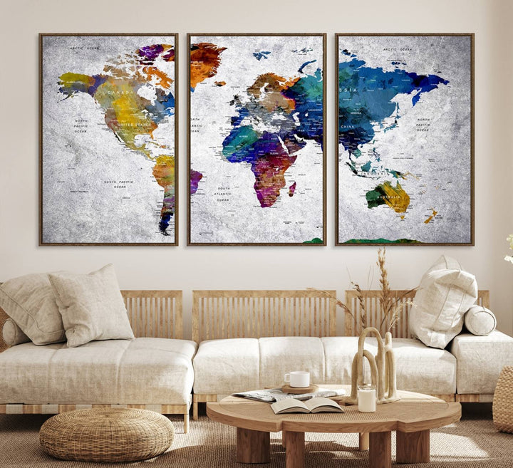 73670-MGV-CV-36X24-World Map Art Canvas Print