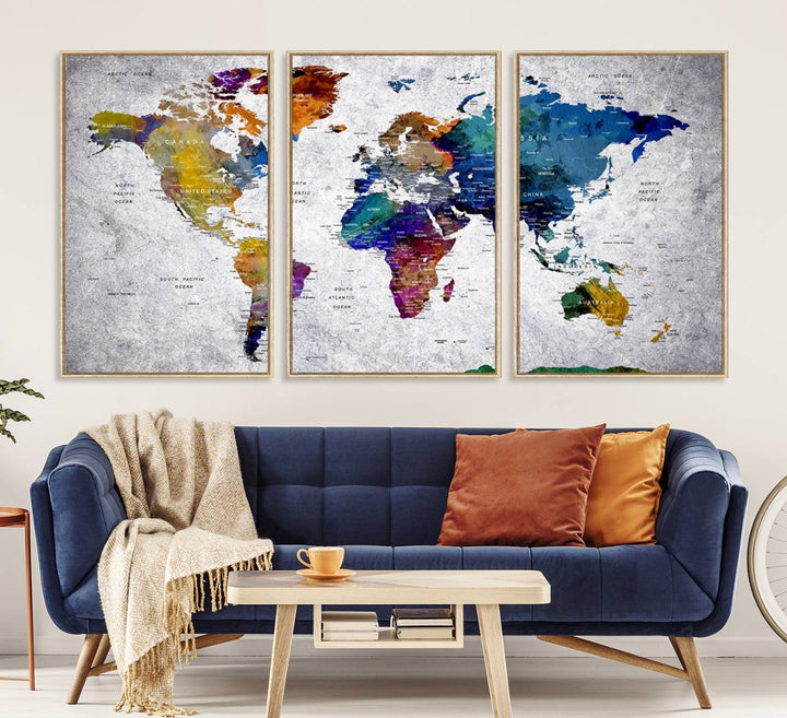73670-MGV-CV-36X24-World Map Art Canvas Print