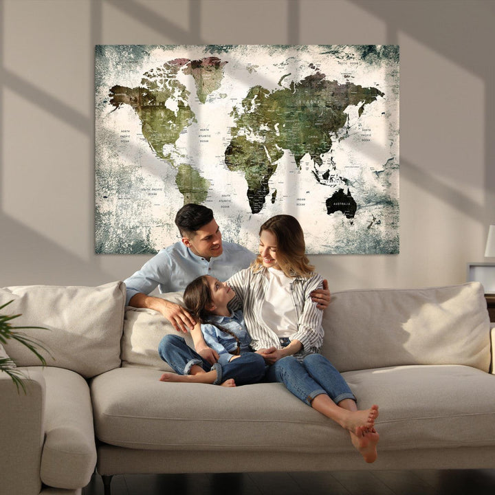 World Map Canvas PRINT, World Map Canvas Art