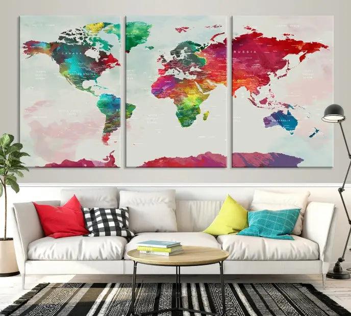 World Map Wall Art 