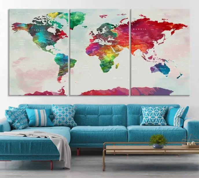 World Map Wall Art 