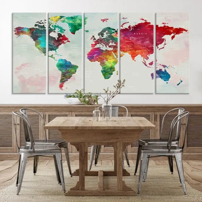 World Map Wall Art Canvas Print 