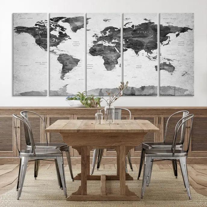 World Map Wall Art Canvas Print 