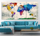 World Map Wall Art Canvas Print