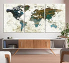 World Map Wall Art Canvas Print