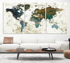 World Map Wall Art Canvas Print