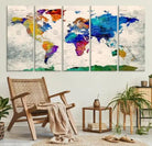 Edit-Images-World Map Wall Art Canvas Print