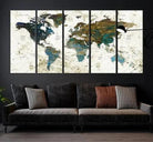 Edit-Images-World Map Wall Art Canvas Print