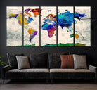 Edit-Images-World Map Wall Art Canvas Print