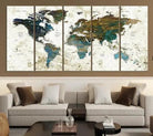 Edit-Images-World Map Wall Art Canvas Print