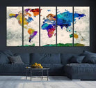 World Map Wall Art Canvas Print